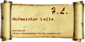 Hofmeister Leila névjegykártya